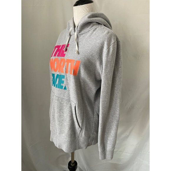 The North Face Gray/Pink/Orange/Blue Pouch Pocket Drawstring Hoodie Sweatshirt - Picture 10 of 12